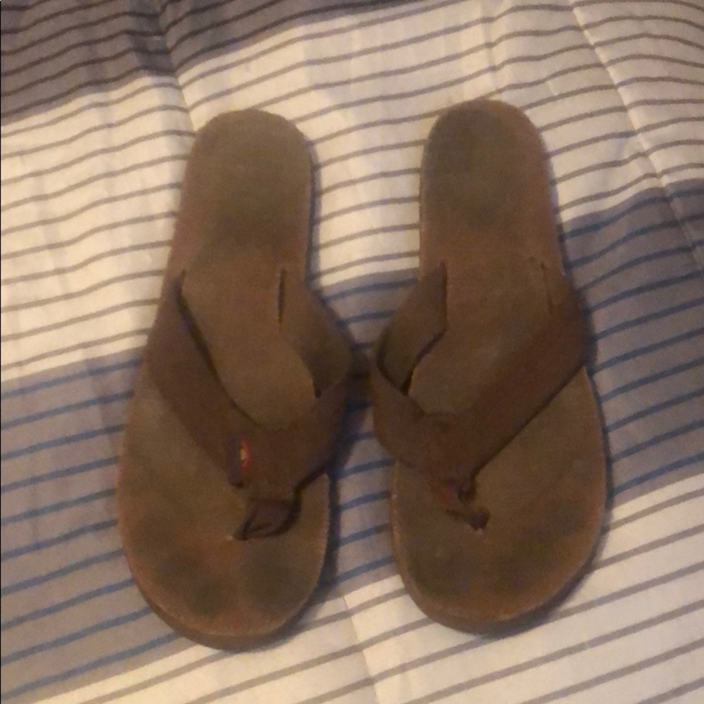 Rainbow flip flops